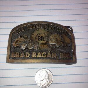 Vintage Brad Ragan Inc. Belt Buckle The Tough Tire Team